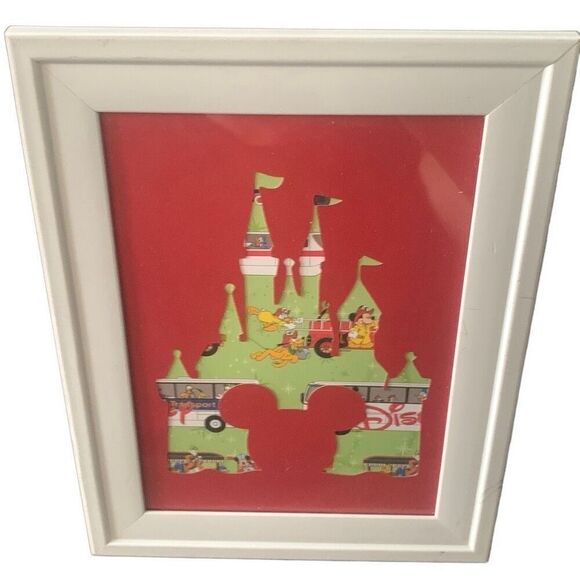 New Disney Castle Framed Silouette Mickey Minnie Goofy Americana - Picture 5 of 11